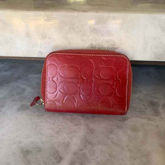 Coach Red Wallet Card Holder - Picture 4 of 4